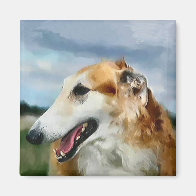 Borzoi Art Gifts Magnet (Front)