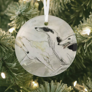 Borzoi by Hevener Glass Ornament