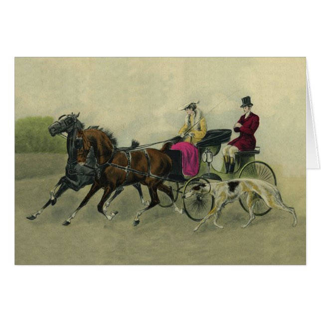 Borzoi Carriage Ride Card (Front Horizontal)