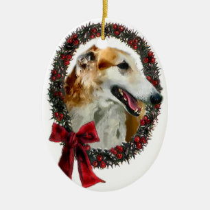 Borzoi Christmas Gifts Ornament