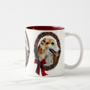 Borzoi Christmas Gifts Two-Tone Coffee Mug