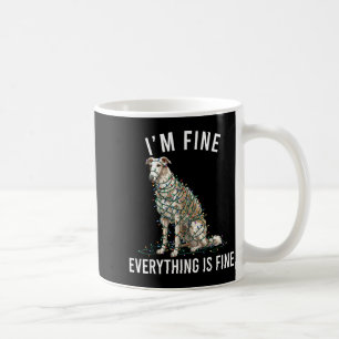 Borzoi Christmas I'm Fine Everything Is Fine  Coffee Mug