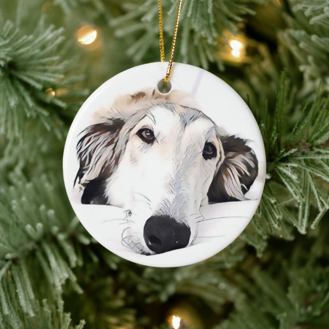 Borzoi Christmas Ornament (Tree)