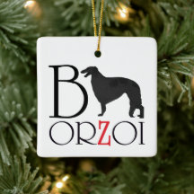 Borzoi Christmas Ornament