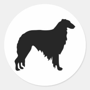 Borzoi Classic Round Sticker