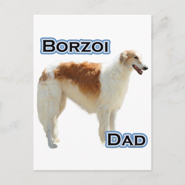 Borzoi Dad 4 Postcard (Front)