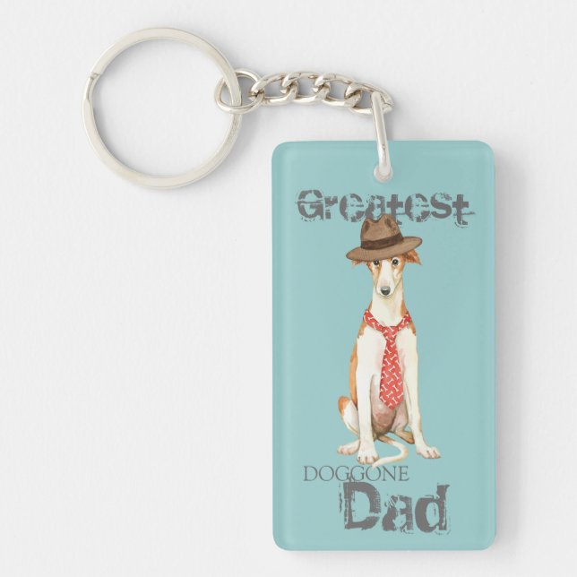 Borzoi Dad Key Ring (Front)