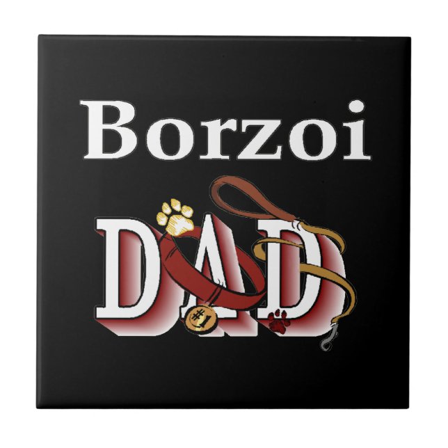 Borzoi Dad Tile (Front)