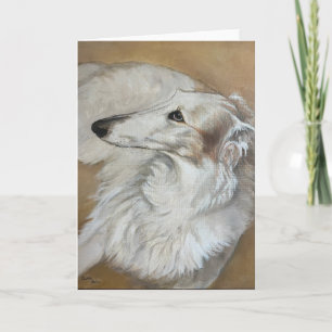Borzoi Dog Art Greeting Card