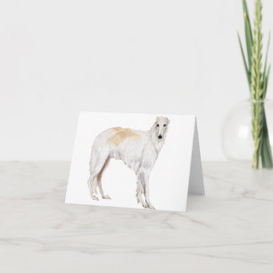 Borzoi Dog Art Note Card