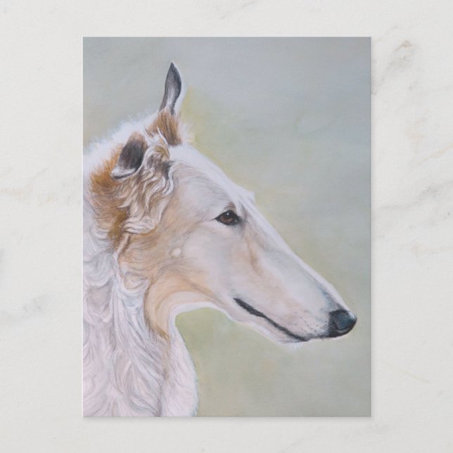 "Borzoi" Dog Art Postcard (Front)