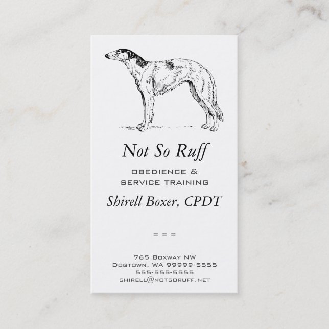 Borzoi Dog Business Card (Front)