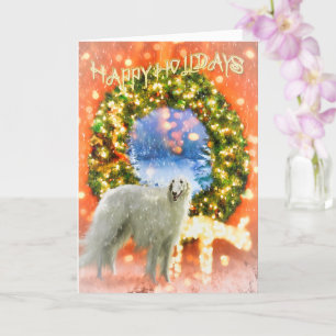 BORZOI Dog HAPPY HOLIDAYS CHRISTMAS Card