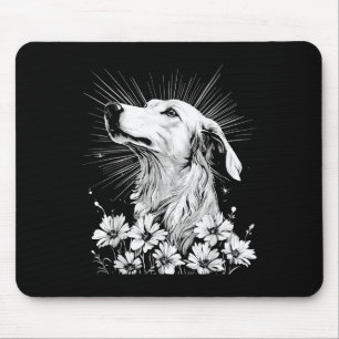 Borzoi Dog Lover Retro Style Tattoo _1  Mouse Pad