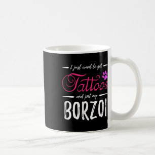 Borzoi Dog Lover Tattoo Funny Dog Mum Gift Idea  Coffee Mug