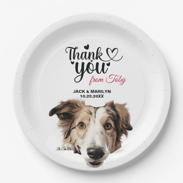 Borzoi Dog Paper Plate (Front)