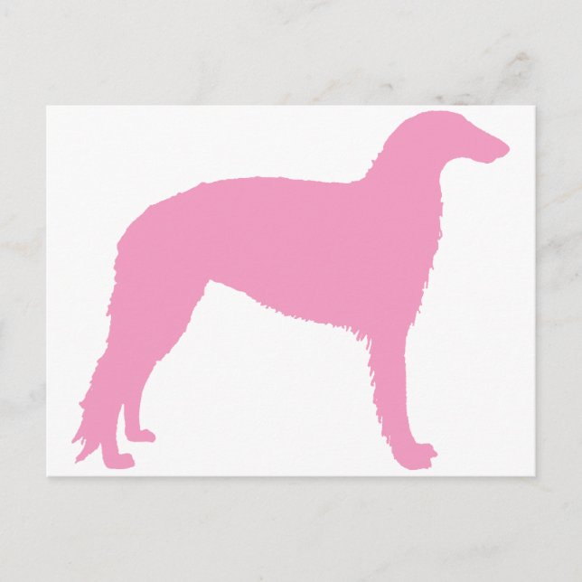 Borzoi Dog (pink) Postcard (Front)