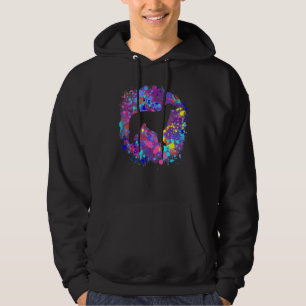 Borzoi Dog Pink Watercolor Splatter Art Love Dogs Hoodie