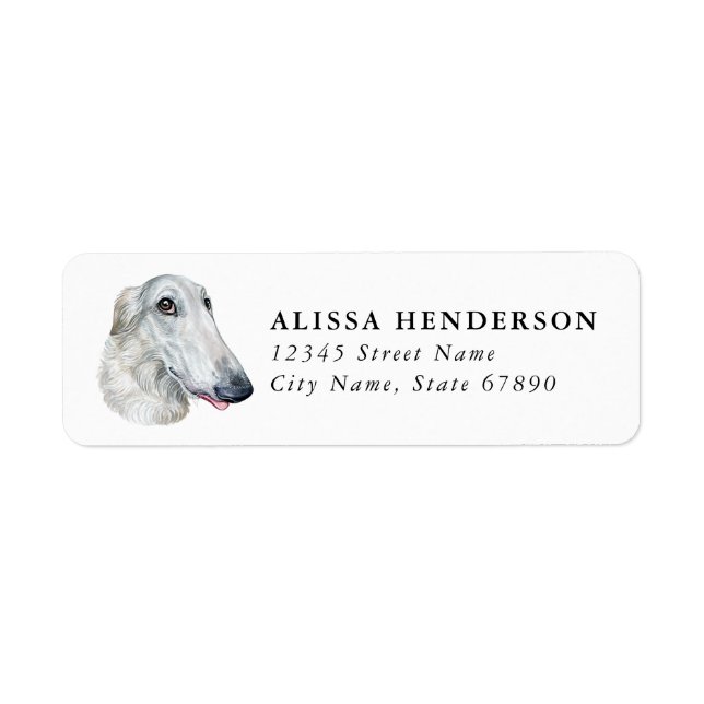 Borzoi Dog Return Address Labels (Front)