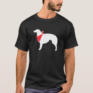 Borzoi Dog Wearing Red Bandanna T-Shirt