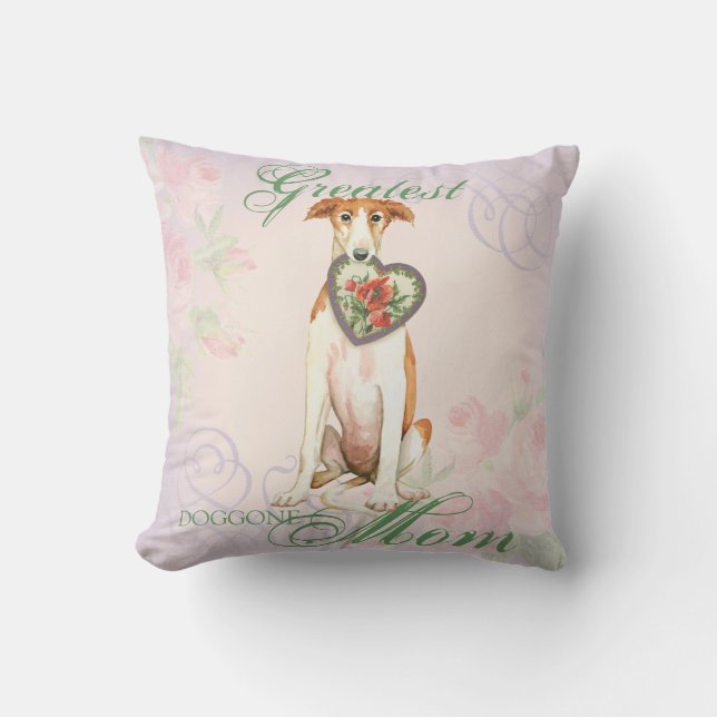 Borzoi Heart Mum Cushion (Front)