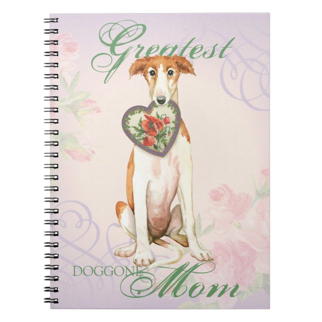 Borzoi Heart Mum Notebook (Front)
