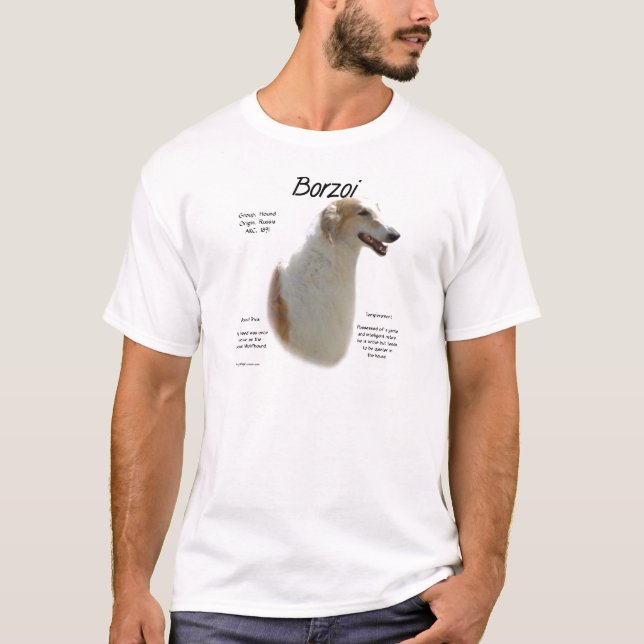 Borzoi History Design T-Shirt (Front)