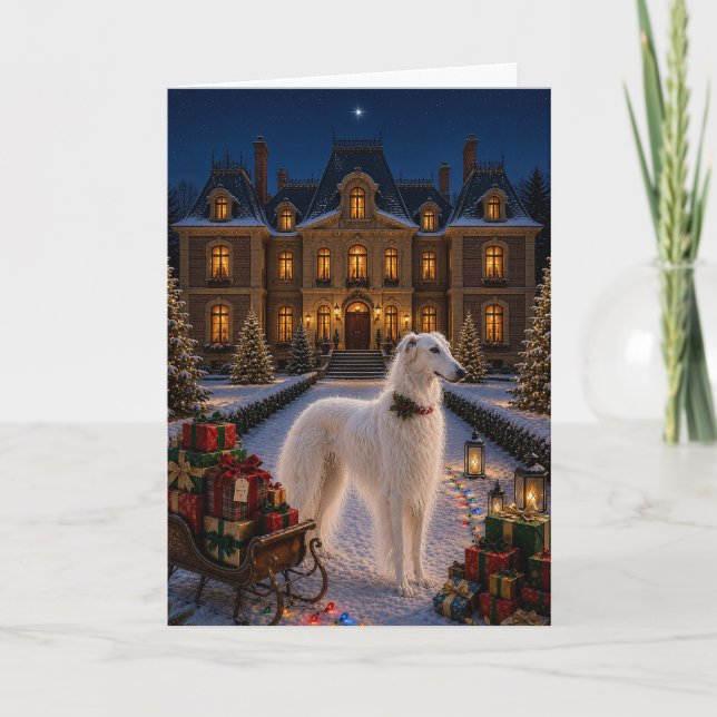 Borzoi Holiday  Card (Front)