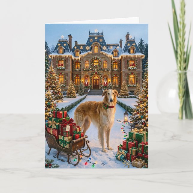 Borzoi Holiday  Card (Front)