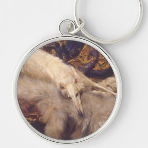 Borzoi Lounging Key Chain