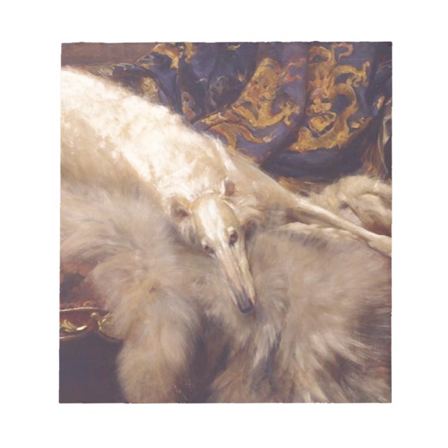 Borzoi Lounging Notepad (Front)