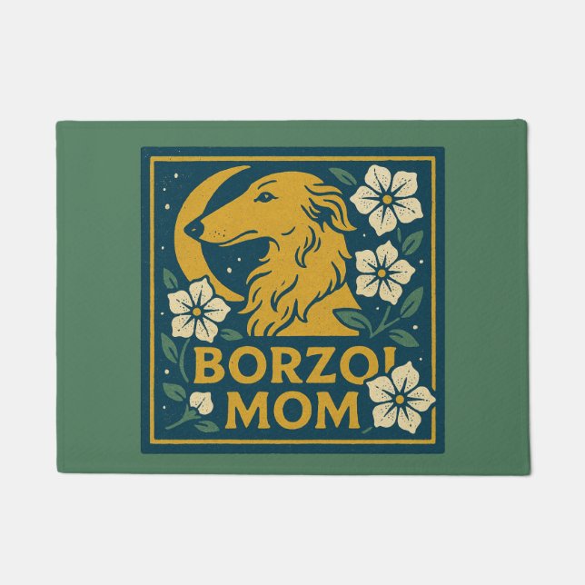 Borzoi Mum                                         Doormat (Front)