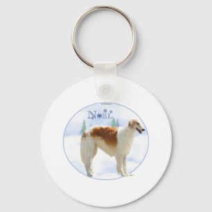 Borzoi Noel Key Ring