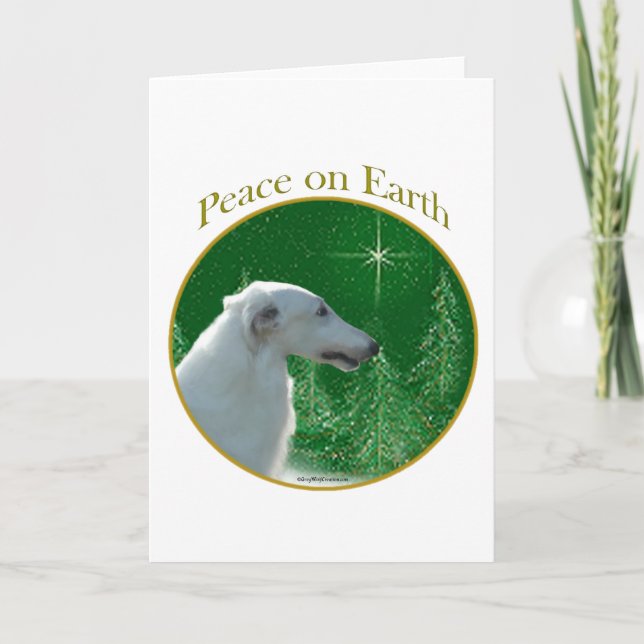 Borzoi Peace Holiday Card (Front)