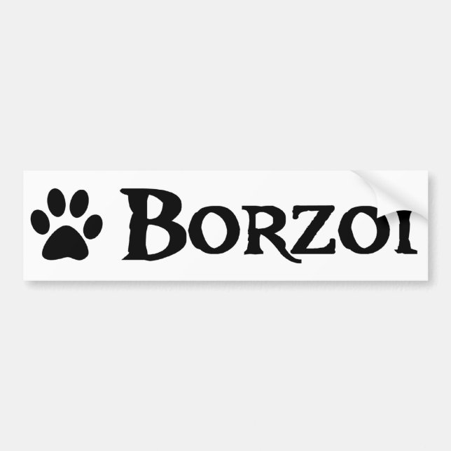 Borzoi (pirate style w/ pawprint) bumper sticker (Front)
