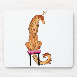 Borzoi Princes Red and Gold Mouse Pad