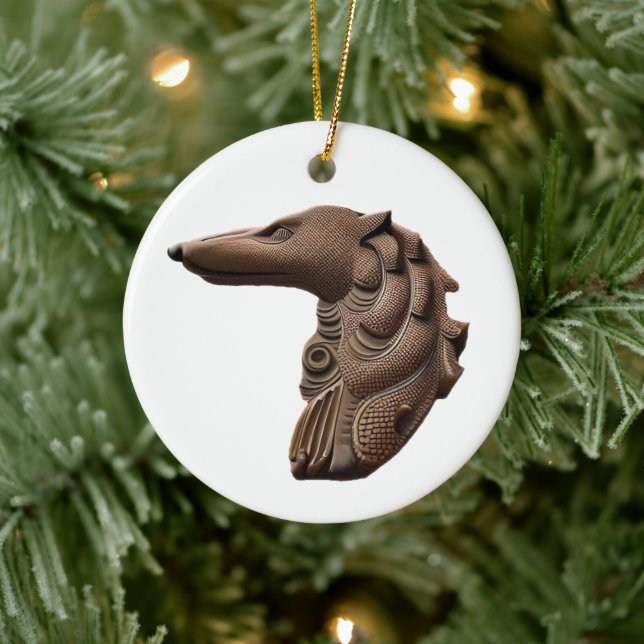 Borzoi Profile Christmas Ornament (Tree)