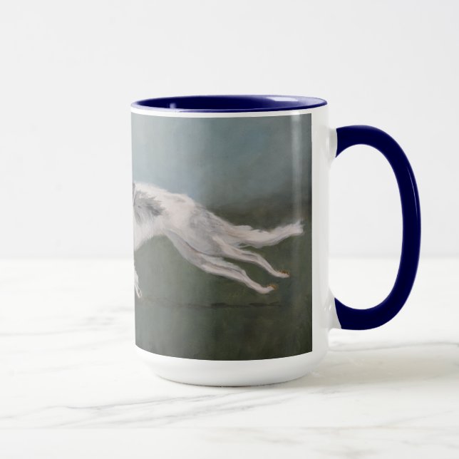 Borzoi Russian Wolfhound Dog Art 15 oz Mug (Right)