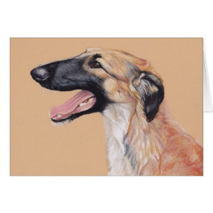 Borzoi Russian Wolfhound Dog Art Card