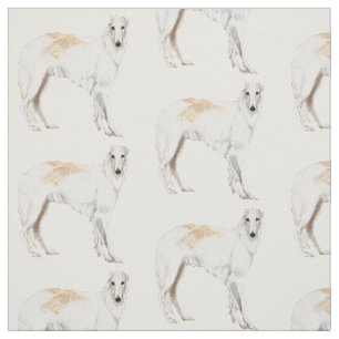 Borzoi Russian Wolfhound Standing Dog Art Fabric