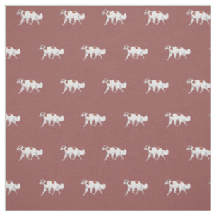 Borzoi Russian Wolfhound Trotting Dog Art Fabric