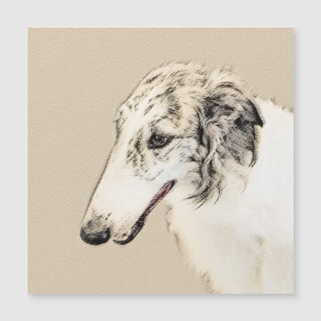 Borzoi (Silver Brindle) Painting Original Dog Art (Front)