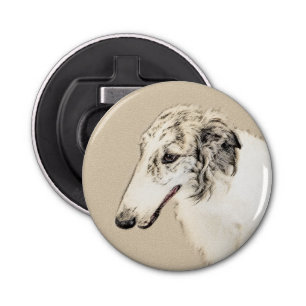 Borzoi (Silver Brindle) Painting Original Dog Art Bottle Opener