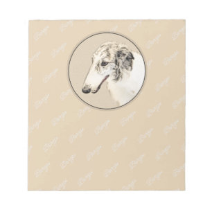 Borzoi (Silver Brindle) Painting Original Dog Art Notepad