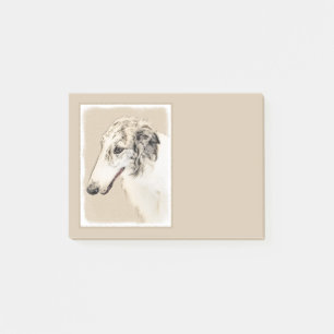 Borzoi (Silver Brindle) Painting Original Dog Art Post-it Notes