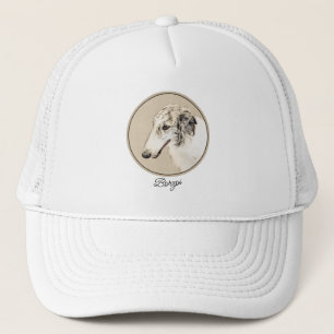 Borzoi (Silver Brindle) Painting Original Dog Art Trucker Hat