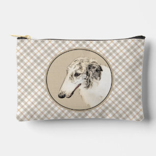 Borzoi Silver Brindle Painting Wolfhound Dog Art Accessory Pouch
