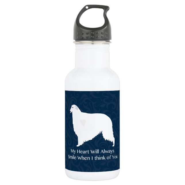 Borzoi Thinking of You Design 532 Ml Water Bottle (Front)