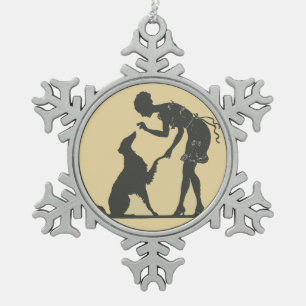 Borzoi Treat Snowflake Pewter Christmas Ornament
