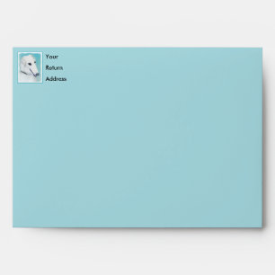 Borzoi (White) Painting - Cute Original Dog Art Envelope